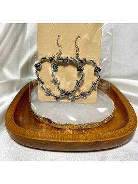 Twisted Hearts with Roses Earrings